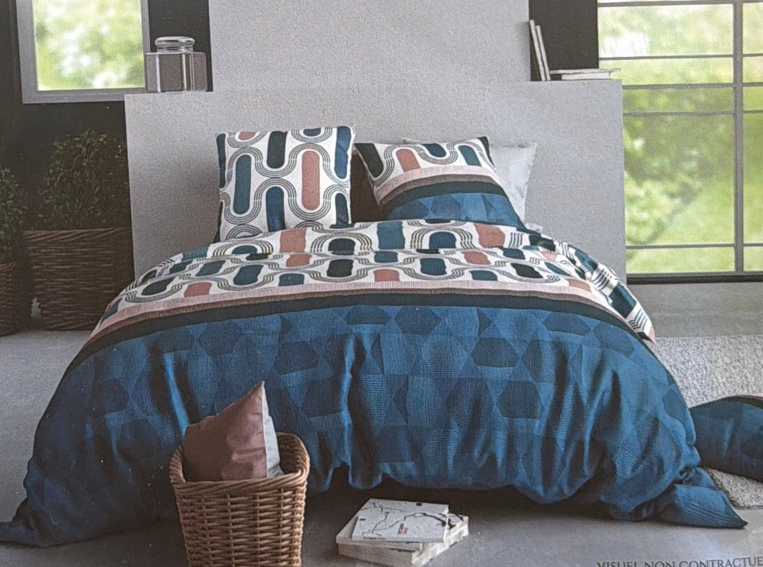 Parure de lit 3 pièces Mistri – 200x200 cm | 100 % Coton 57 fils – Les Ateliers du Coton