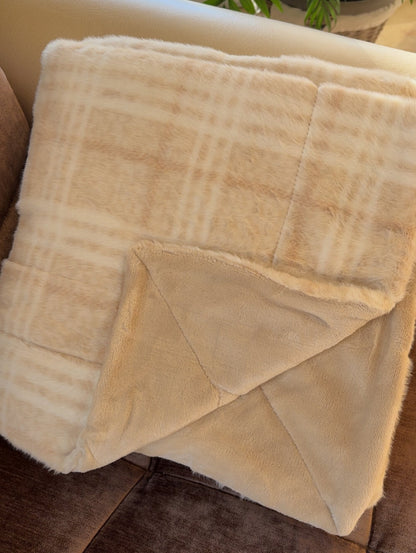 Plaid Luba Sable 140x180 - Maison Vivaraise
