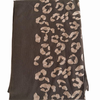 Écharpe à motifs léopard en 80% viscose et 20% laine 70 x 180 cm pour looks décontractés et élégants