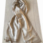Écharpe Beige Motifs Cœurs Brillants 80% Viscose 20% Fibre Matérialisée 67x190 cm Idéale pour Divers Looks