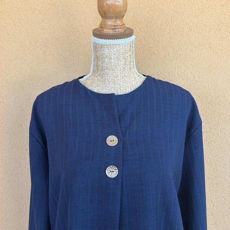 Daisie Home MIRA - Ensemble 2 pièces tunique boutonnée et pantalon large en effet lin élégant et confortable pour un style chic - Taille unique