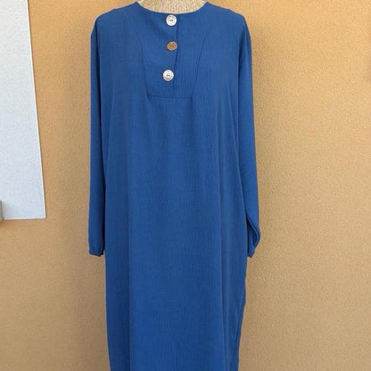 DAISIE Home - Abaya Robe longue boutonnée avec poches en jazz pour une élégance chic et pratique