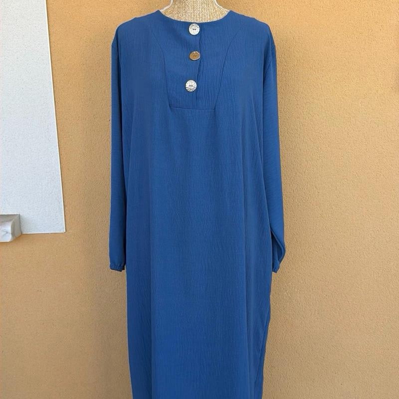 DAISIE Home - Abaya Robe longue boutonnée avec poches en jazz pour une élégance chic et pratique