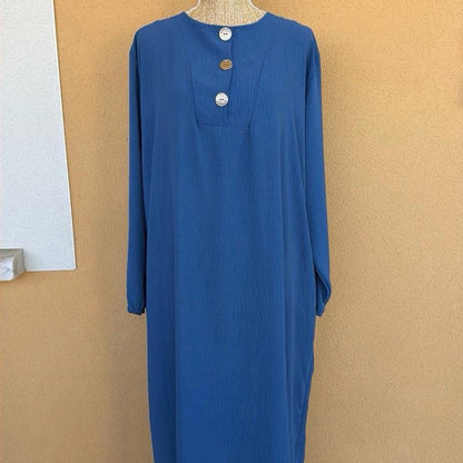 DAISIE Home - Abaya Robe longue boutonnée avec poches en jazz pour une élégance chic et pratique