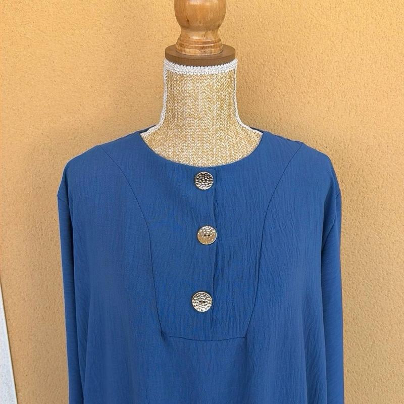 DAISIE Home - Abaya Robe longue boutonnée avec poches en jazz pour une élégance chic et pratique