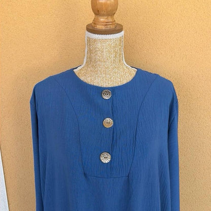 DAISIE Home - Abaya Robe longue boutonnée avec poches en jazz pour une élégance chic et pratique