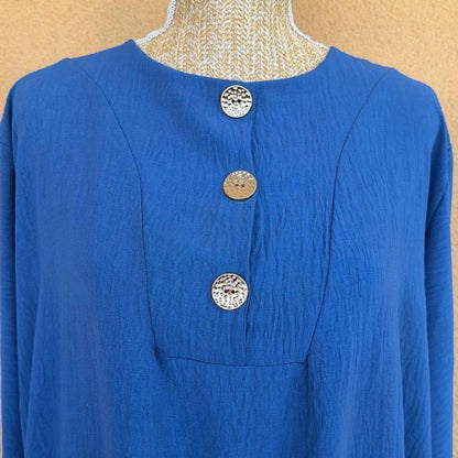 DAISIE Home - Abaya Robe longue boutonnée avec poches en jazz pour une élégance chic et pratique