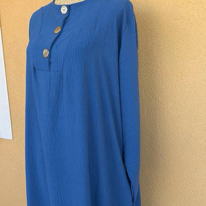 DAISIE Home - Abaya Robe longue boutonnée avec poches en jazz pour une élégance chic et pratique
