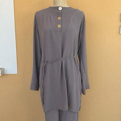 Daisie Home DIAMOND - Ensemble 2 pièces Tunique boutonnée et pantalon large taille élastique en jazz - Taille unique