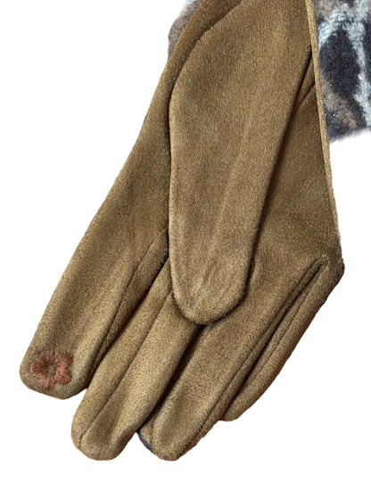 Gant Léopard Camel- Ecran tactile utilisable avec gant