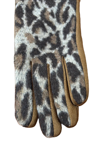 Gant Léopard Camel- Ecran tactile utilisable avec gant