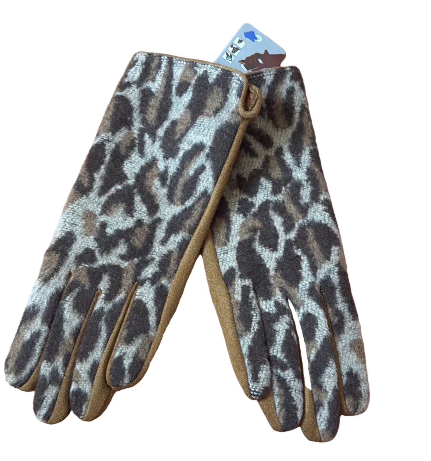 Gant Léopard Camel- Ecran tactile utilisable avec gant